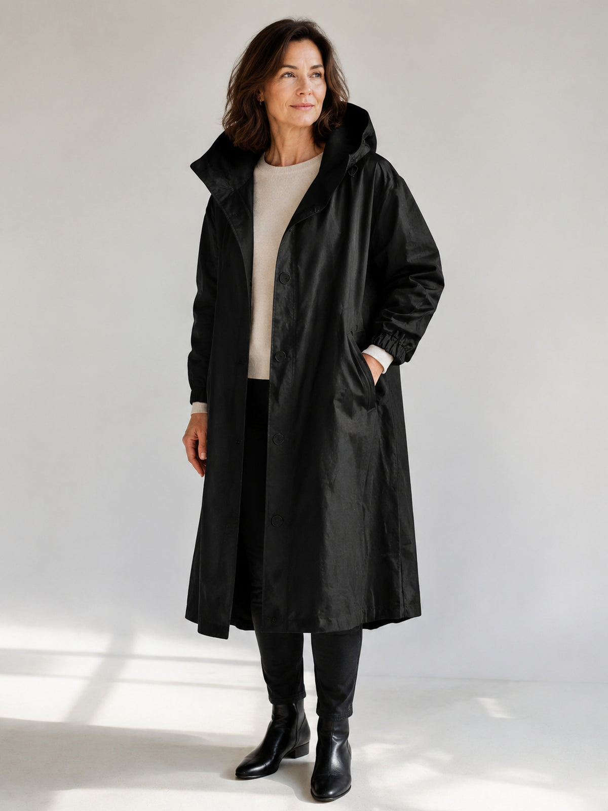 Theodora | Hooded Longline Trench Coat
