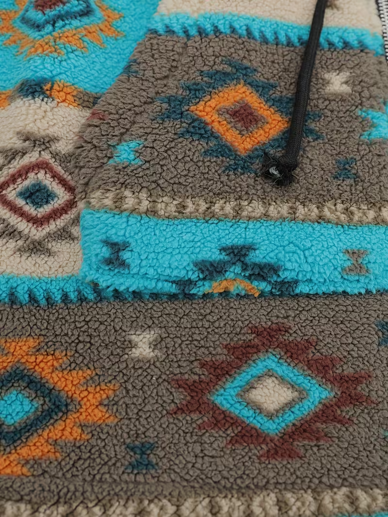Winterbourne | Hooded Aztec Sherpa Coat
