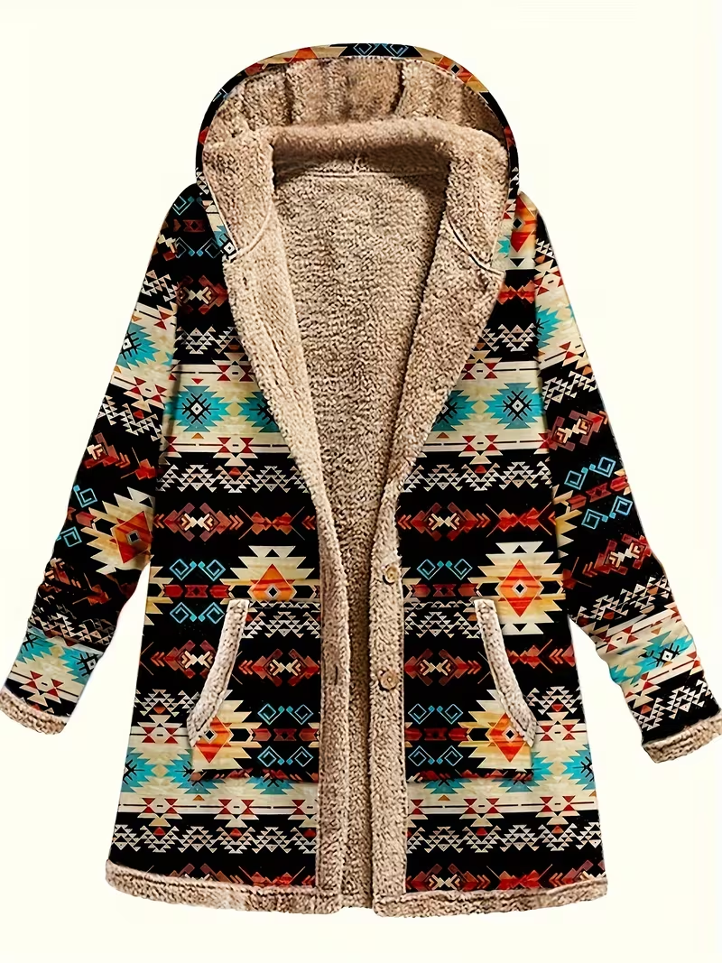 Sableen | Hooded Aztec Longline Cardigan