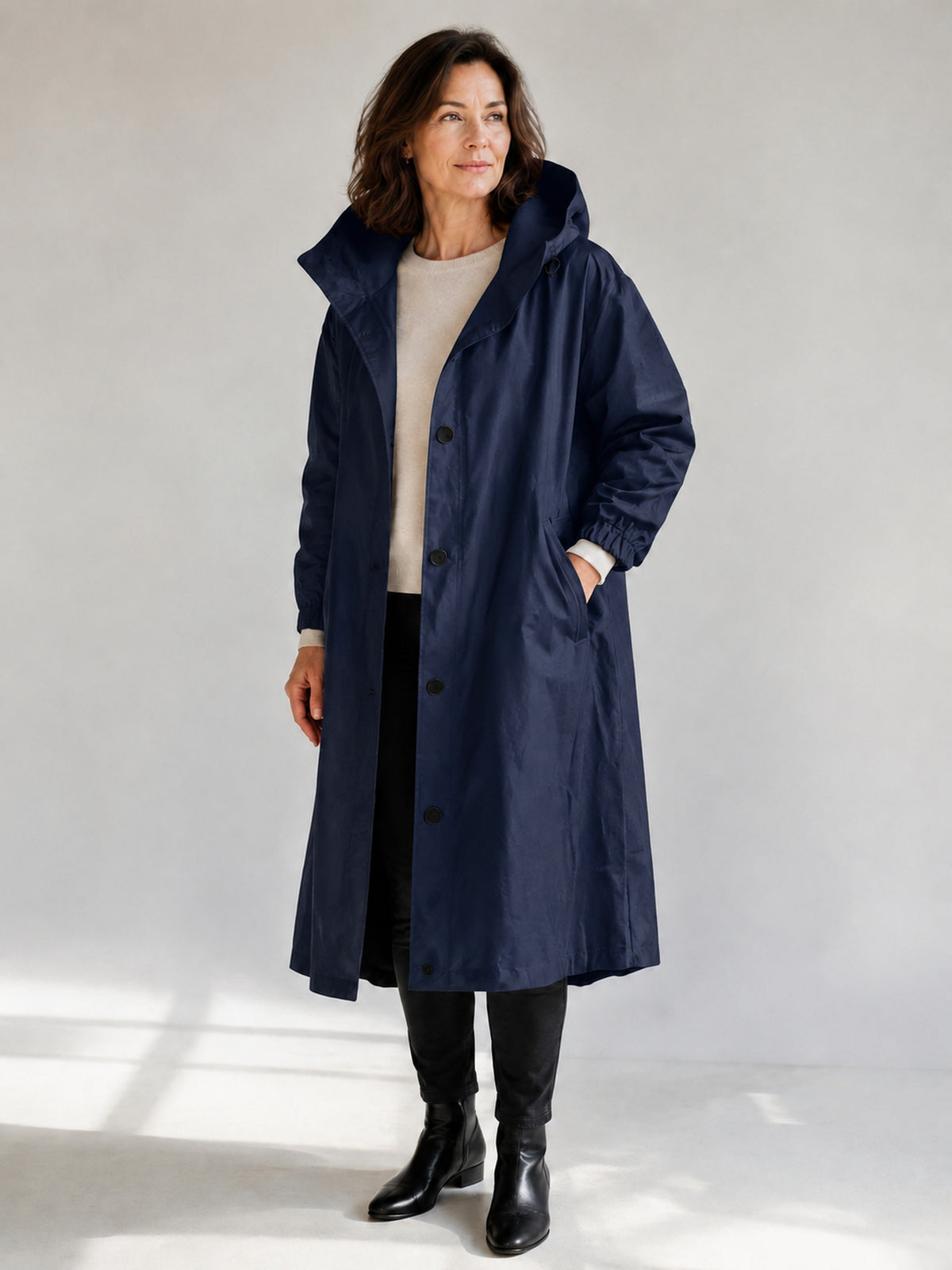 Theodora | Hooded Longline Trench Coat