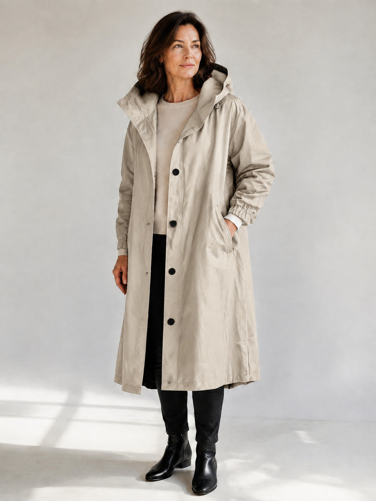 Theodora | Hooded Longline Trench Coat