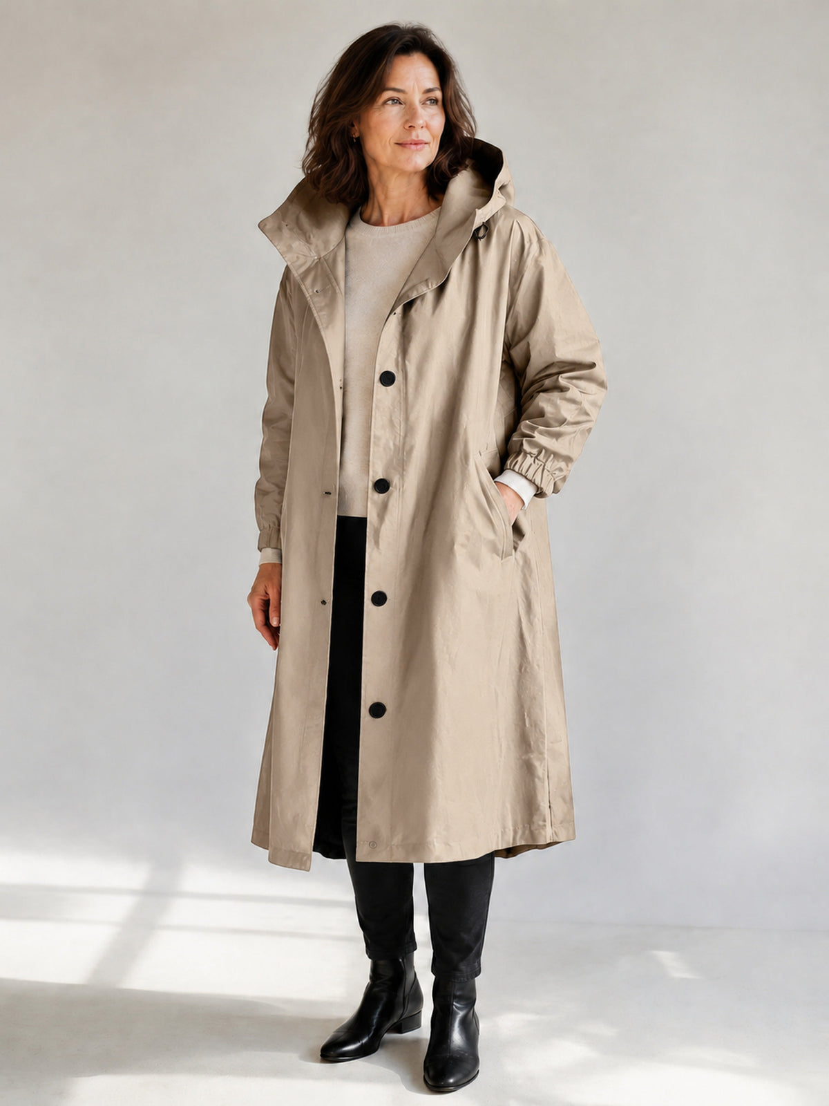 Theodora | Hooded Longline Trench Coat