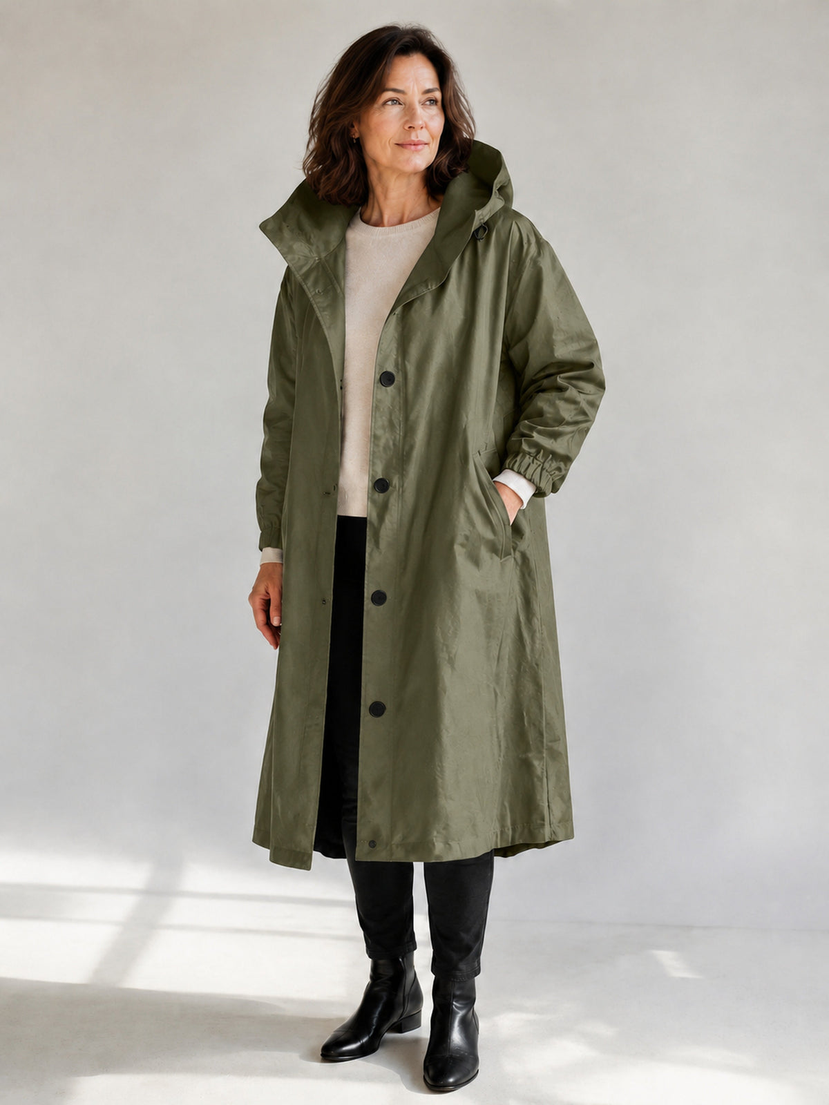 Theodora | Hooded Longline Trench Coat