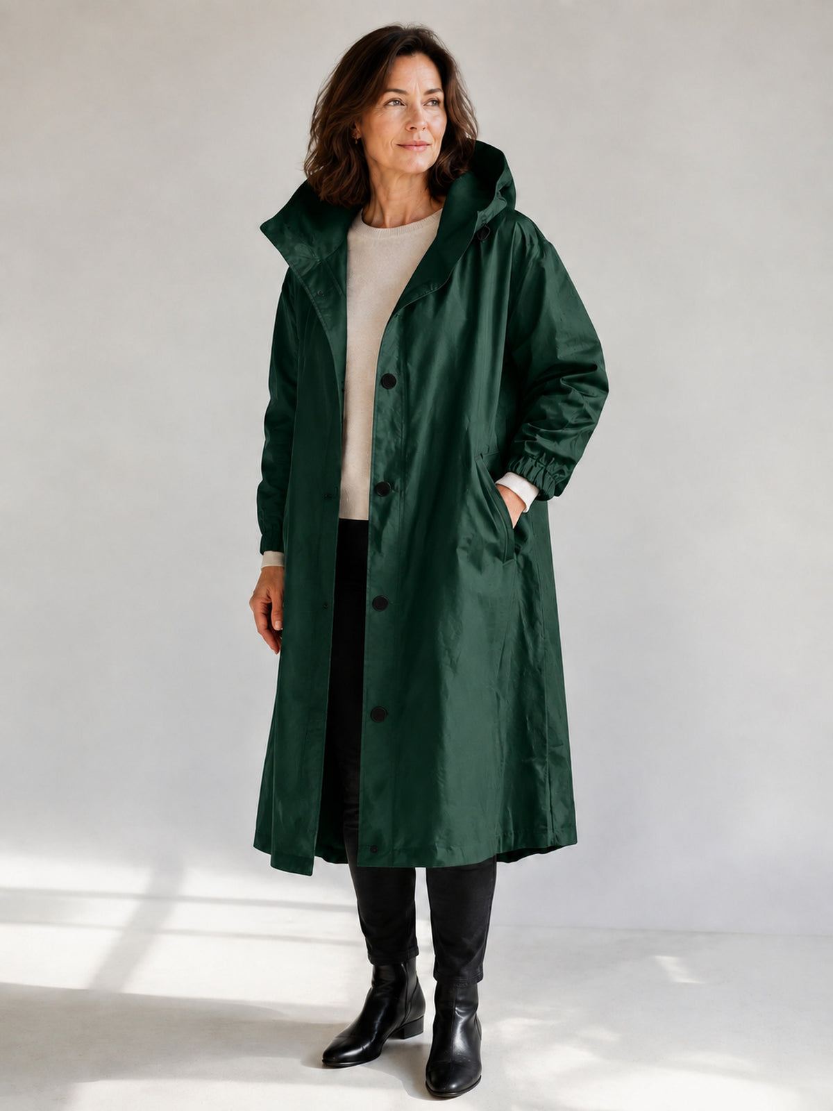 Theodora | Hooded Longline Trench Coat