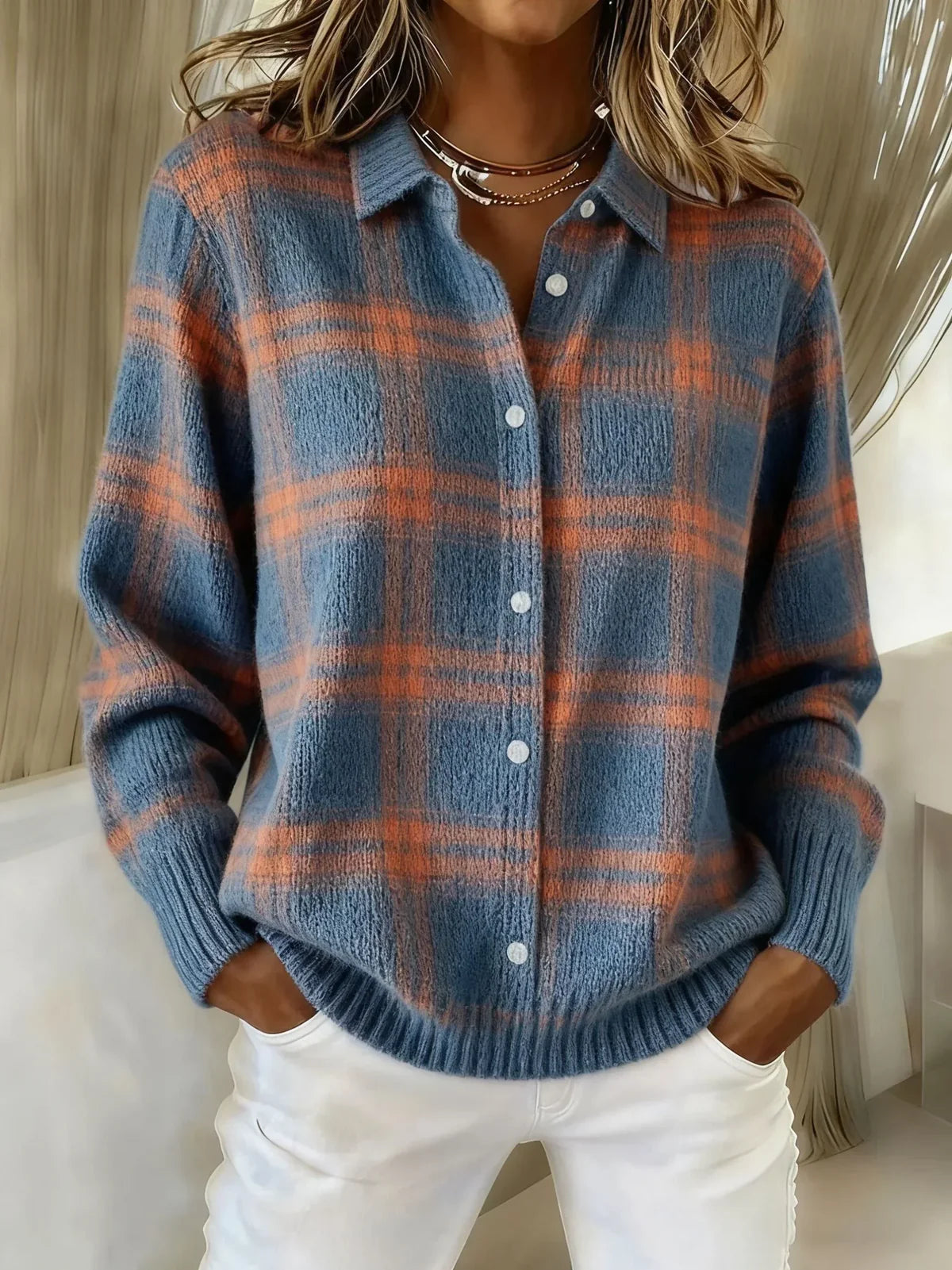 Gigliola | Plaid Knit Cardigan