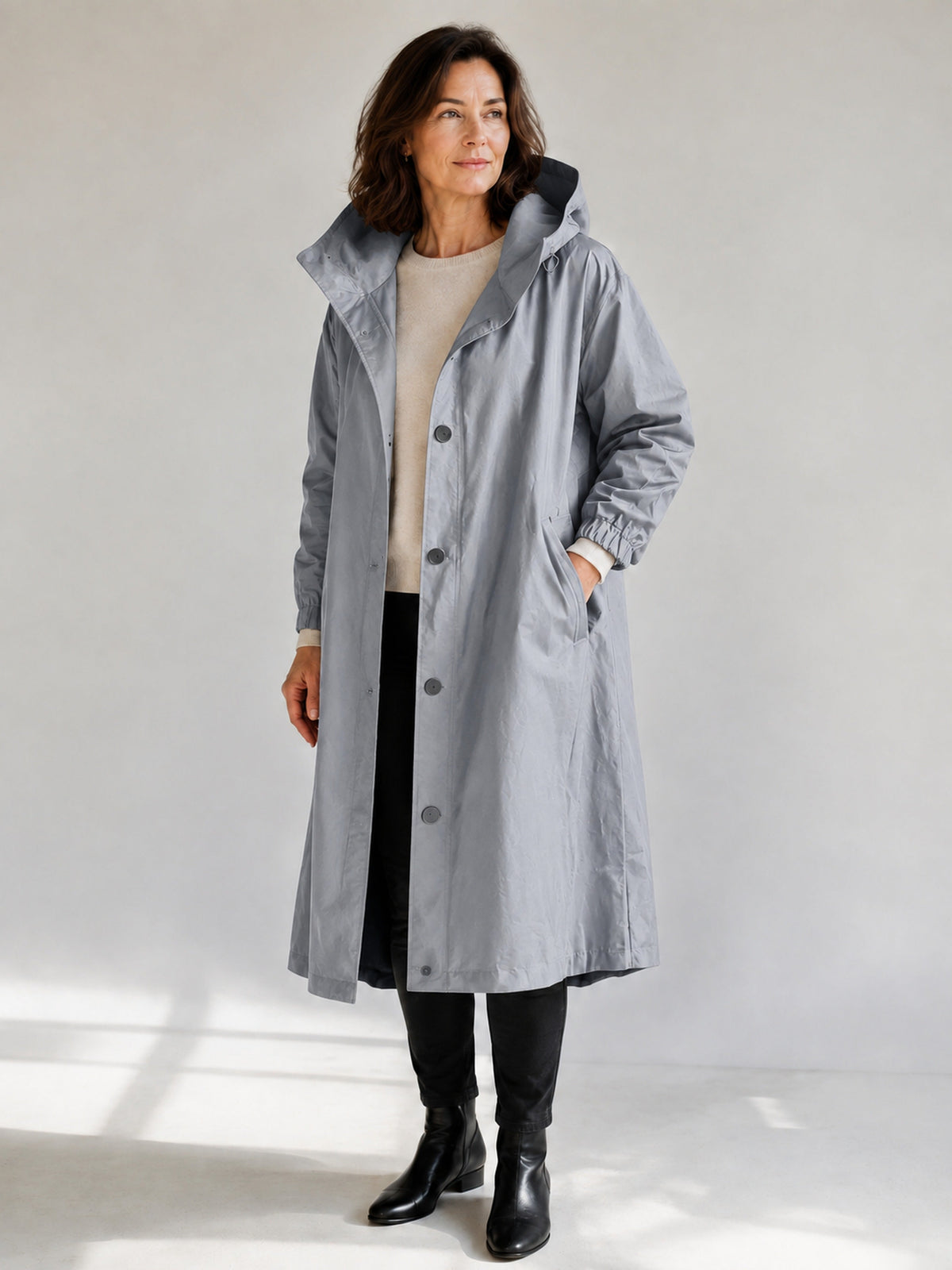Theodora | Hooded Longline Trench Coat
