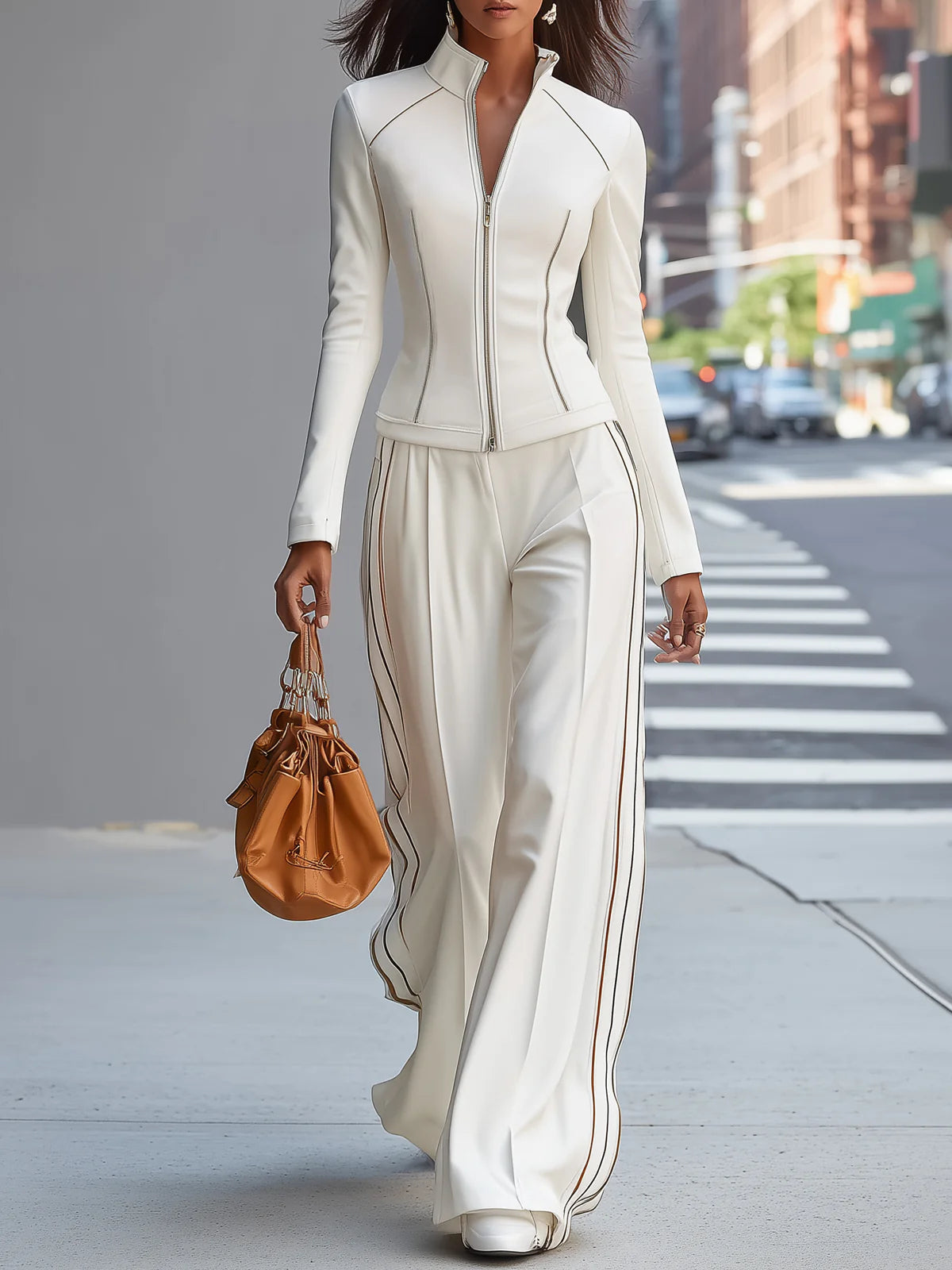 Abigail | White Wide-Leg Set