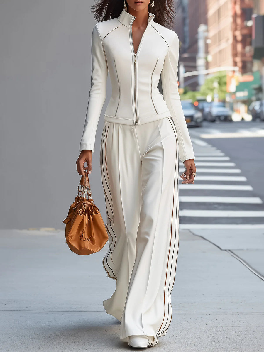 Abigail | White Wide-Leg Set