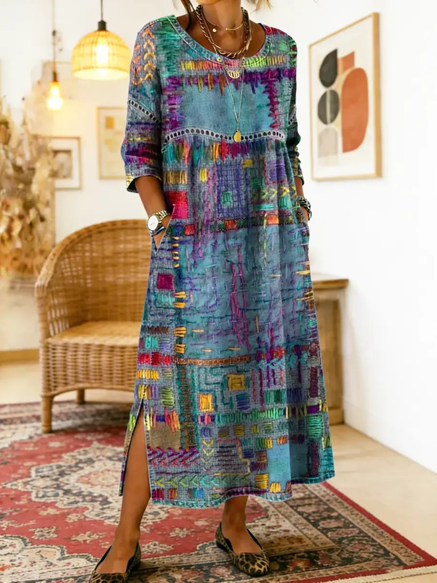 Alina | Ethnic Patchwork Maxi Dress