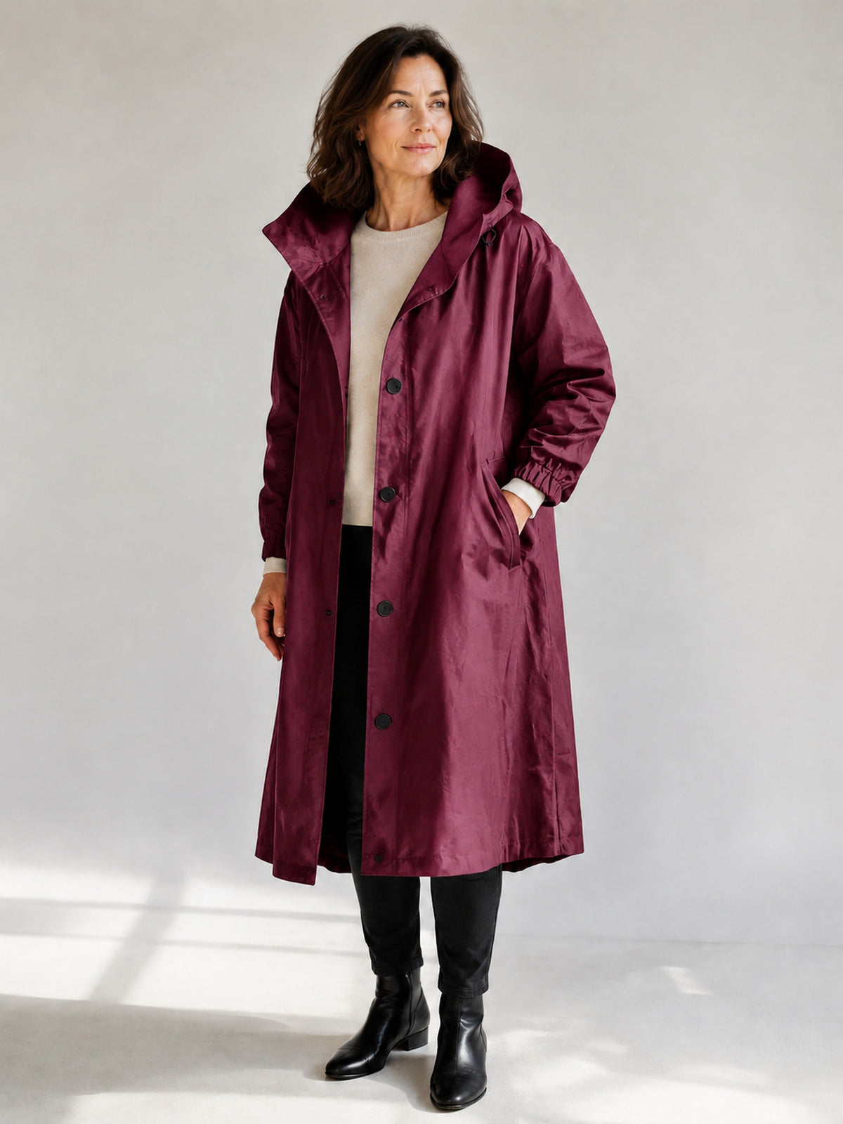Theodora | Hooded Longline Trench Coat