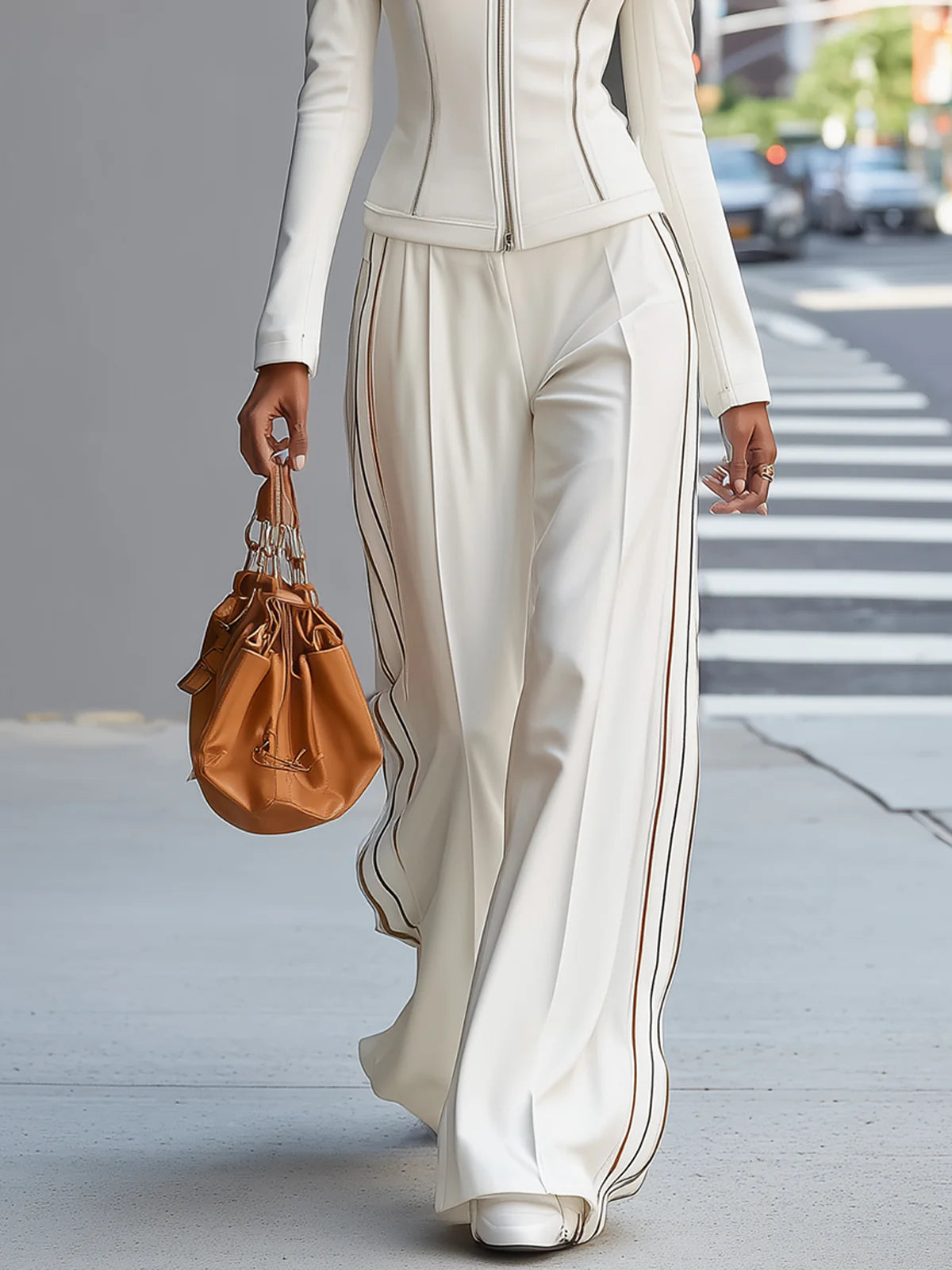 Abigail | White Wide-Leg Set