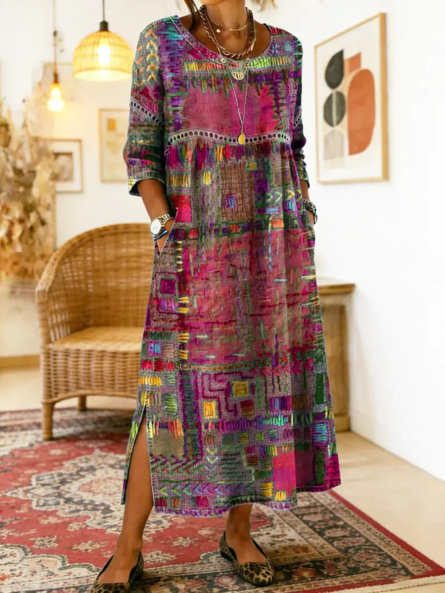 Alina | Ethnic Patchwork Maxi Dress