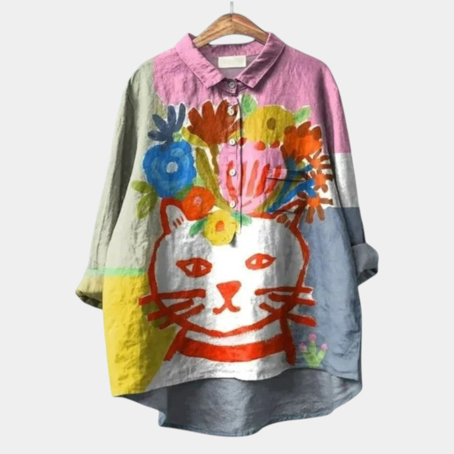 JULIANA™ - ELEGANT COMFORT PRINTED BLOUSE