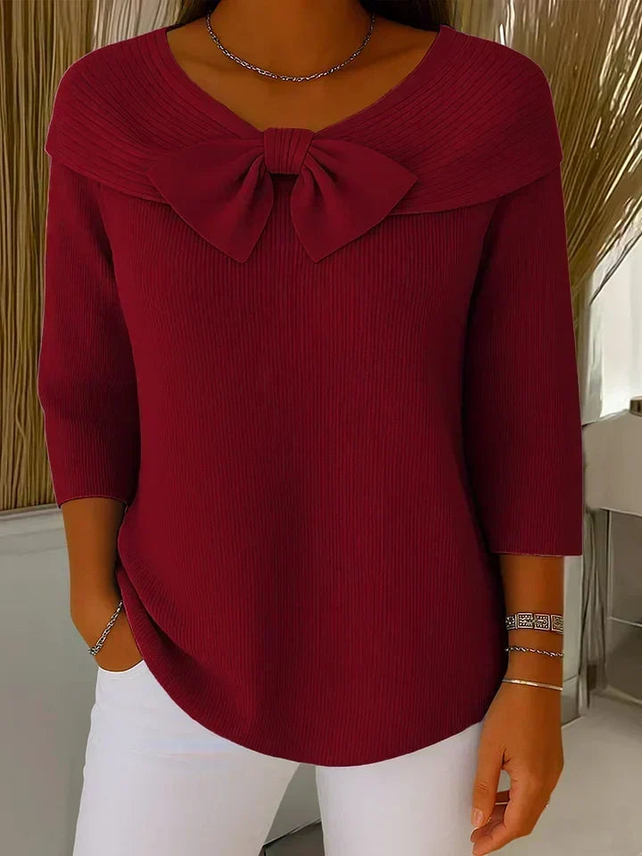Filippa | Sweater with Bow and Round Neck