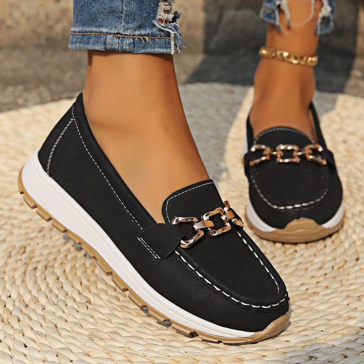 Ella | Flat Buckle Loafers