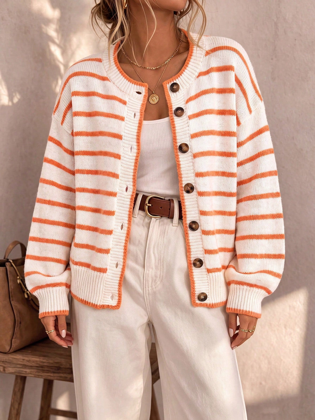Astrid | Striped Knit Cardigan with Pockets