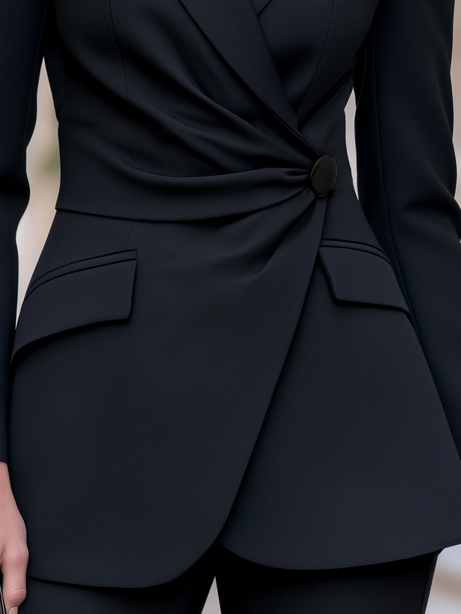 Clarissa | Asymmetric Draped Wrap Blazer