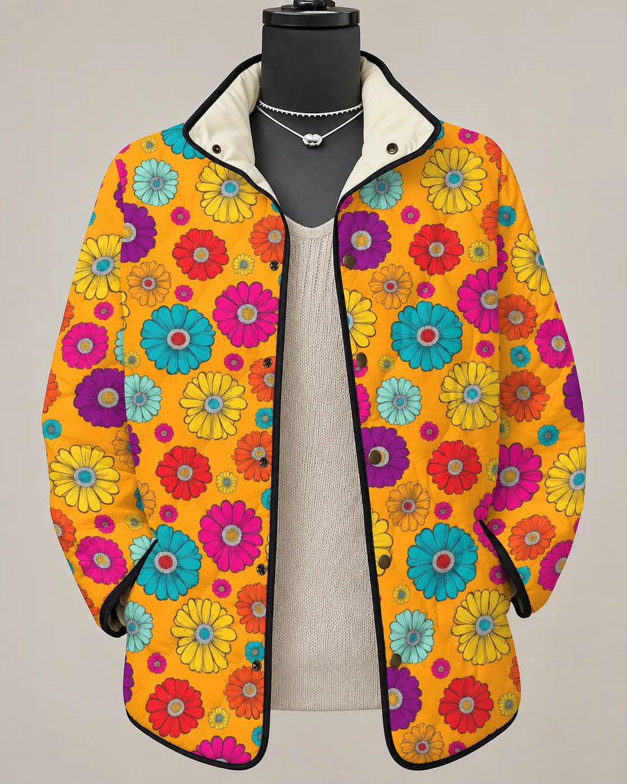 Marigold Cheerful Bloom Print Jacket