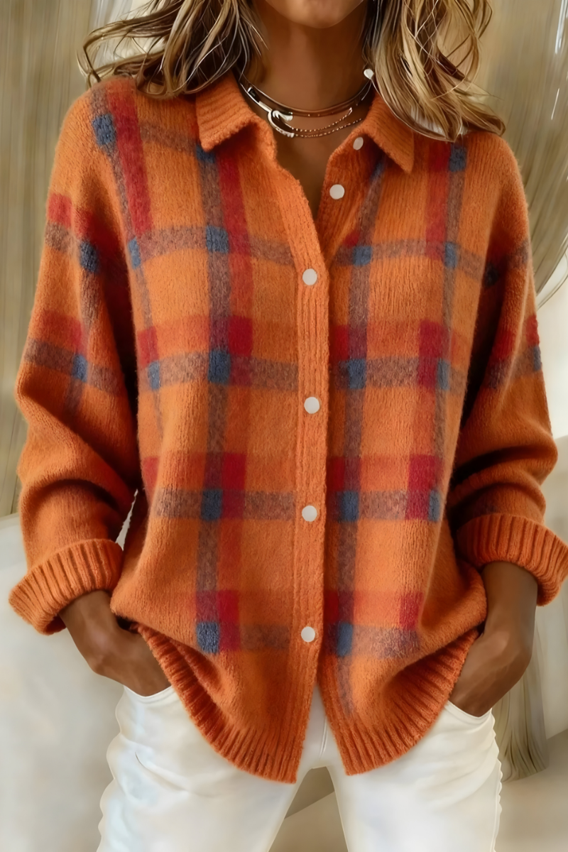 Gigliola | Plaid Knit Cardigan