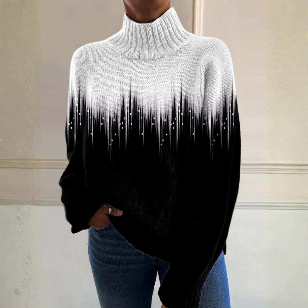 Penelope | Romantic Print Turtleneck Sweater