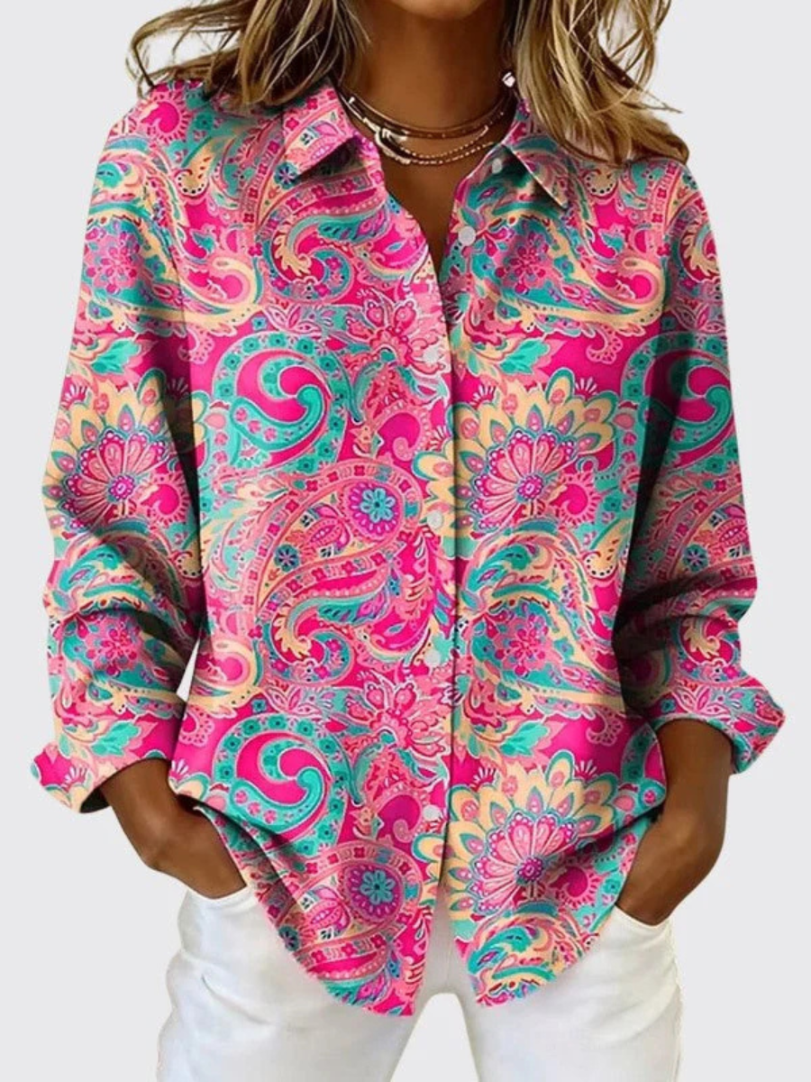 Katarina | Paisley Print Button Up Blouse