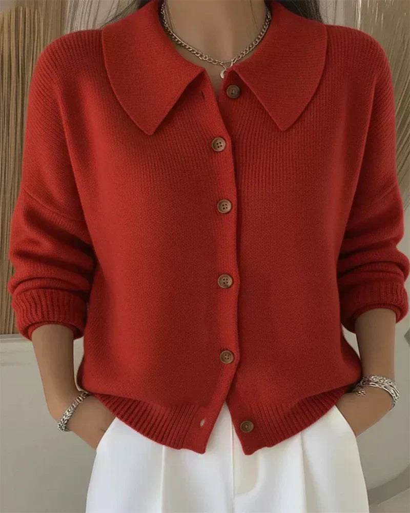 Marisa | Knit Cardigan with Shirt Collar