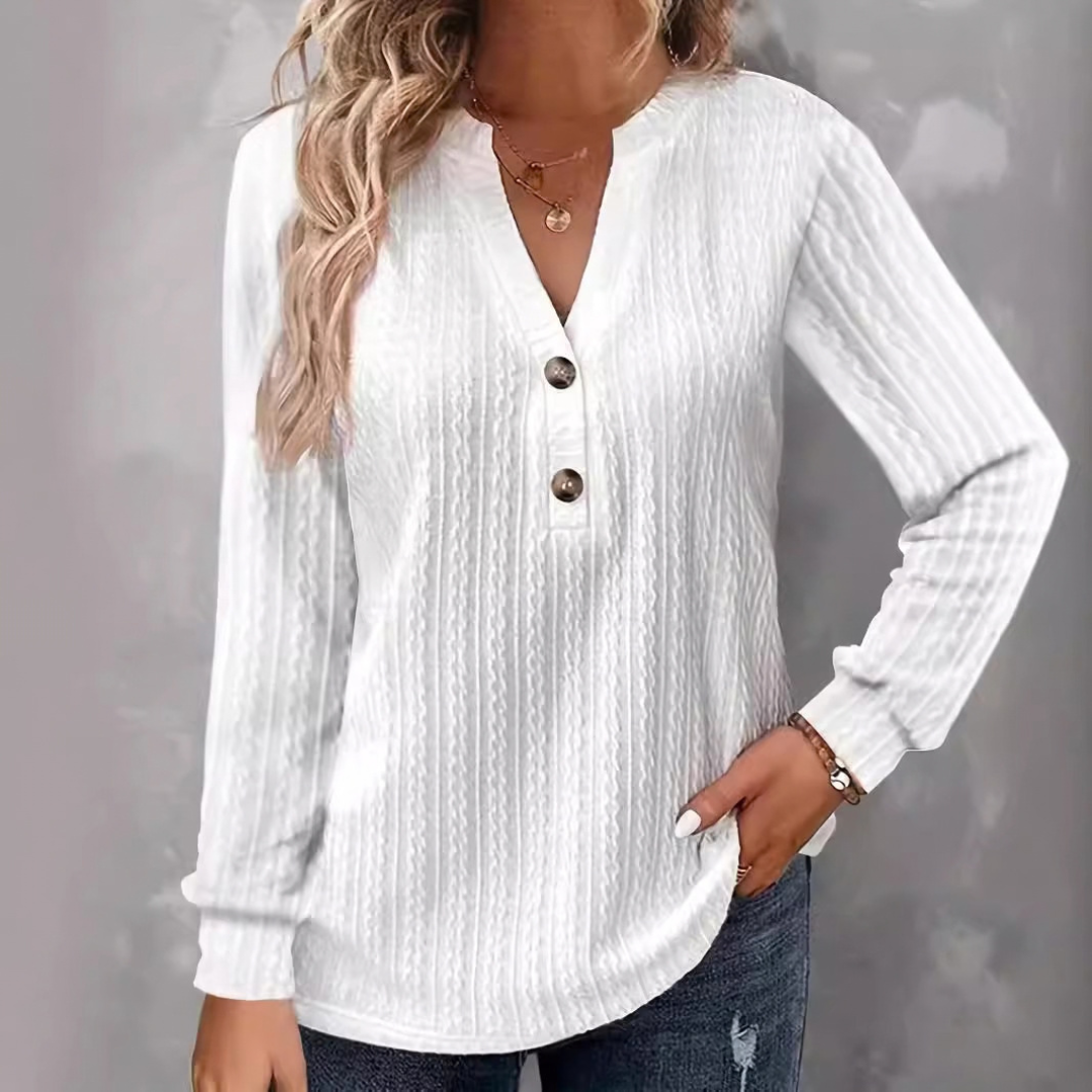Noelle | Textured Button Top