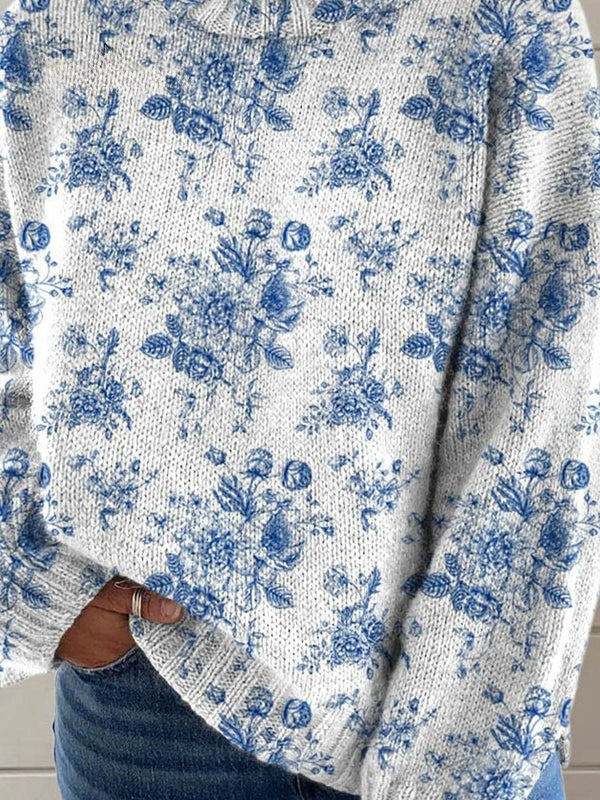 Hannah | Floral Turtleneck Sweater