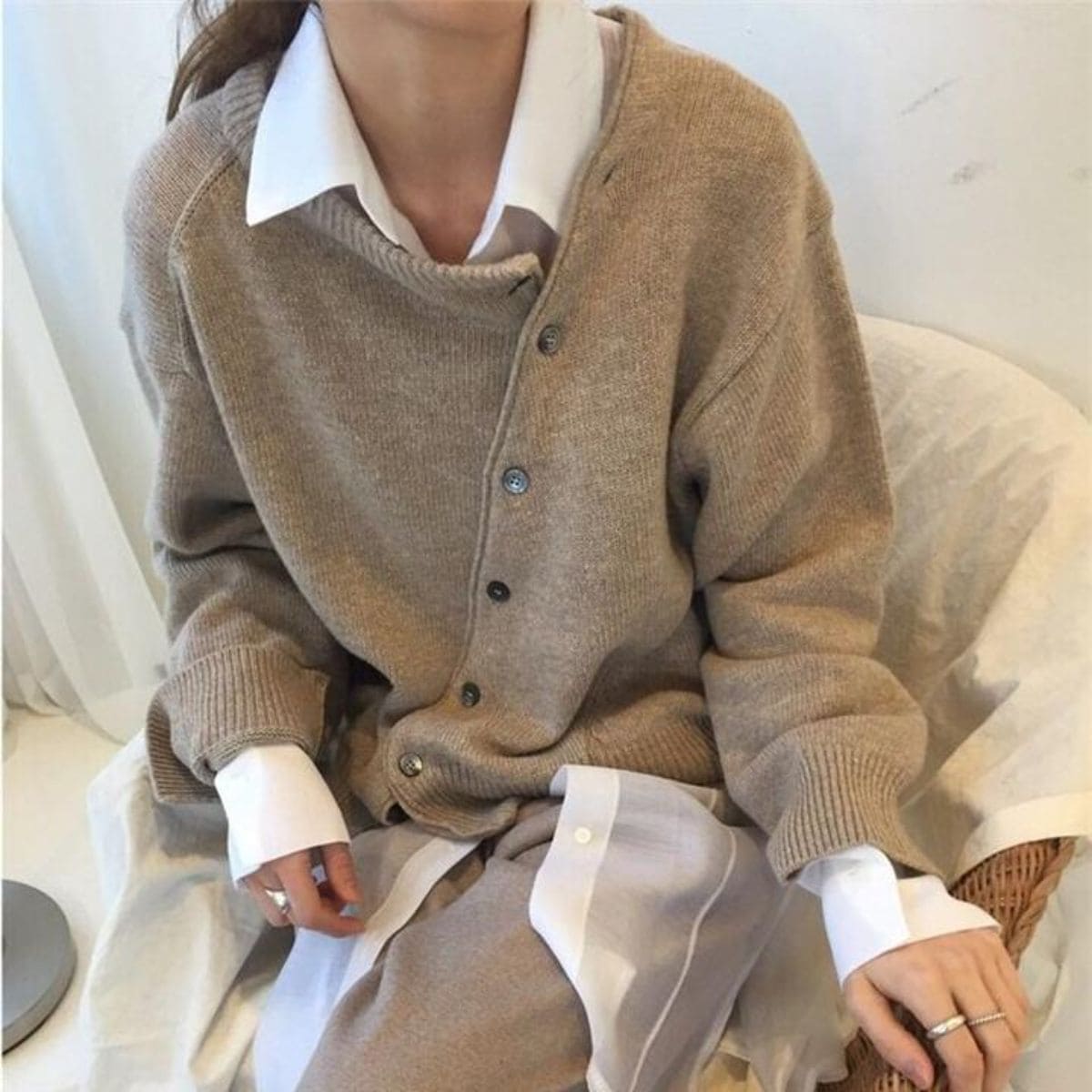 Elena | Asymmetric Button Cardigan