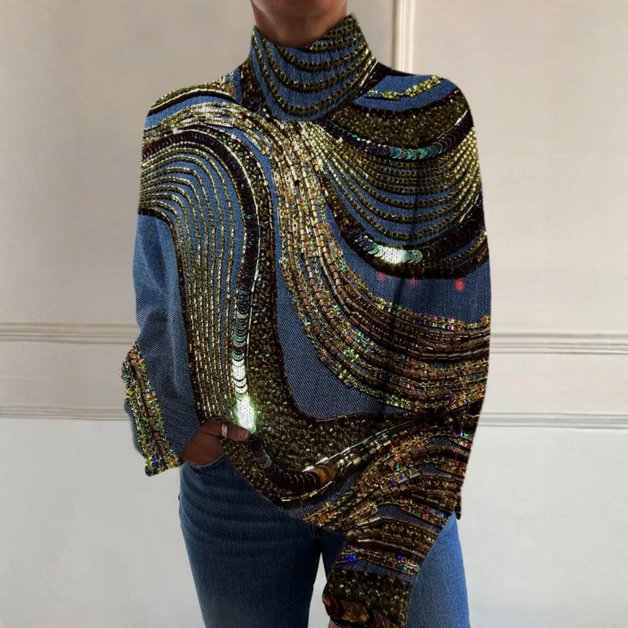 Natalie | Luxury Beaded Turtleneck Sweater