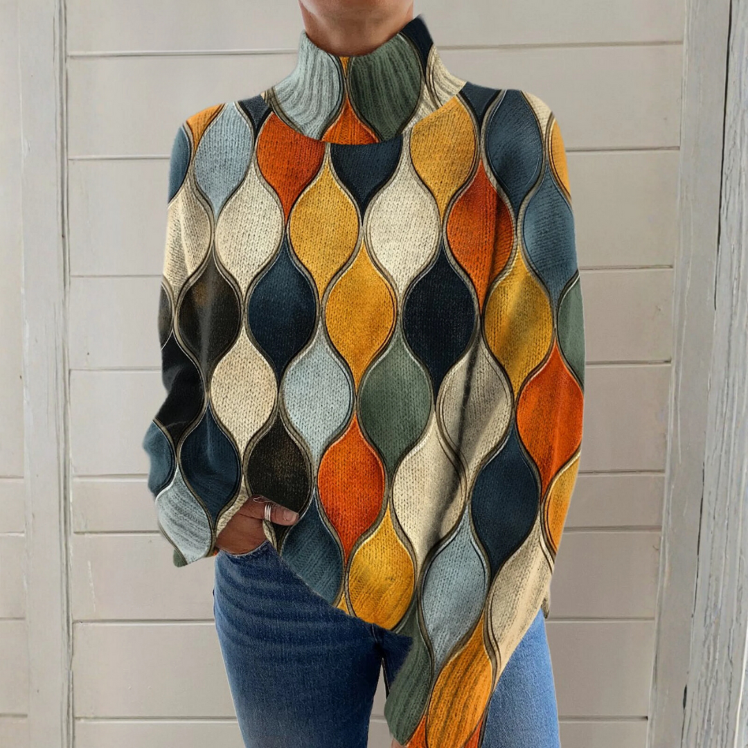 Ava | Abstract Pattern Turtleneck