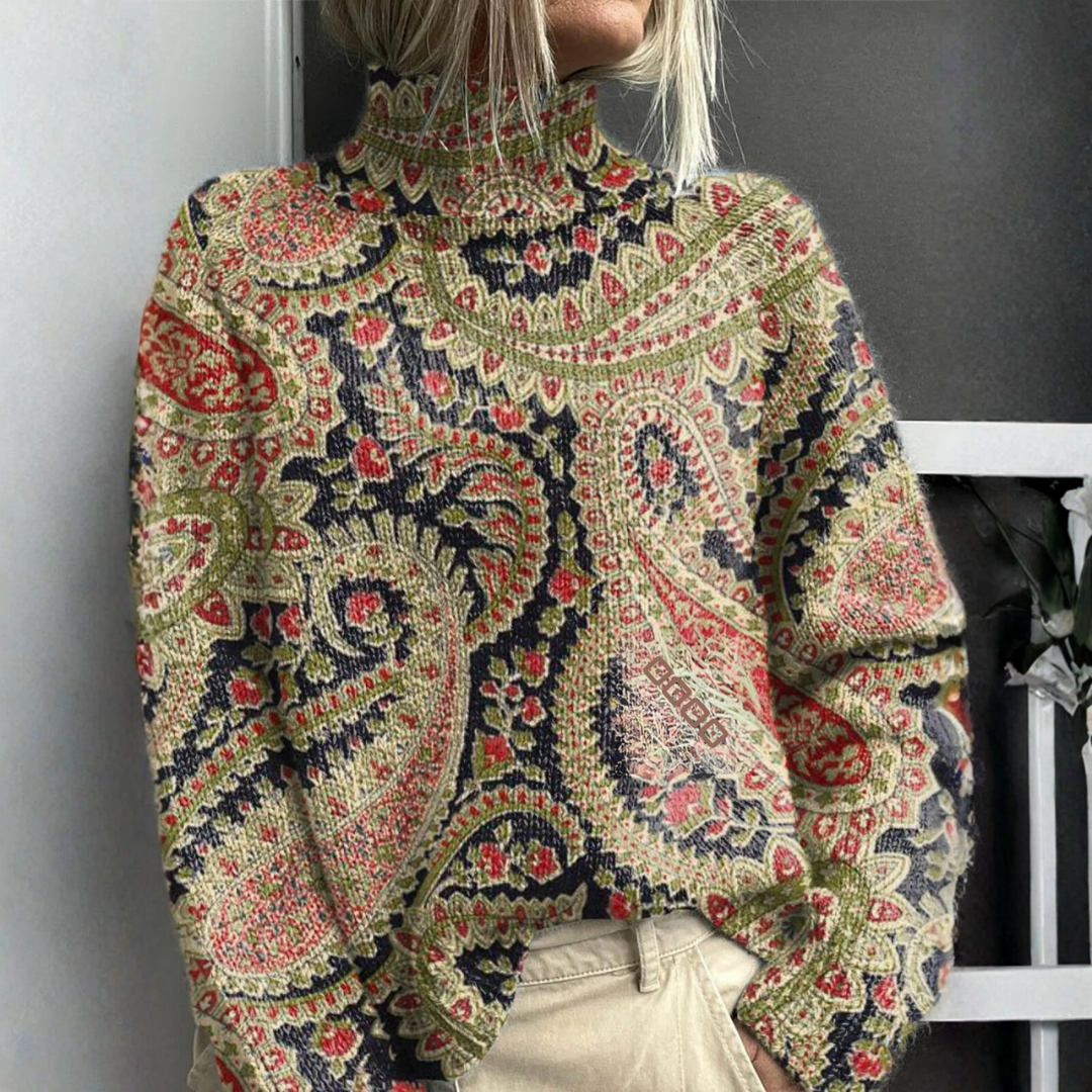 Elena | Vintage Floral Turtleneck