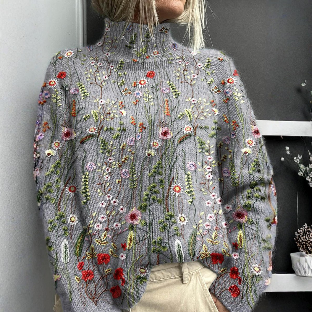 Delilah | Floral Turtleneck Sweater