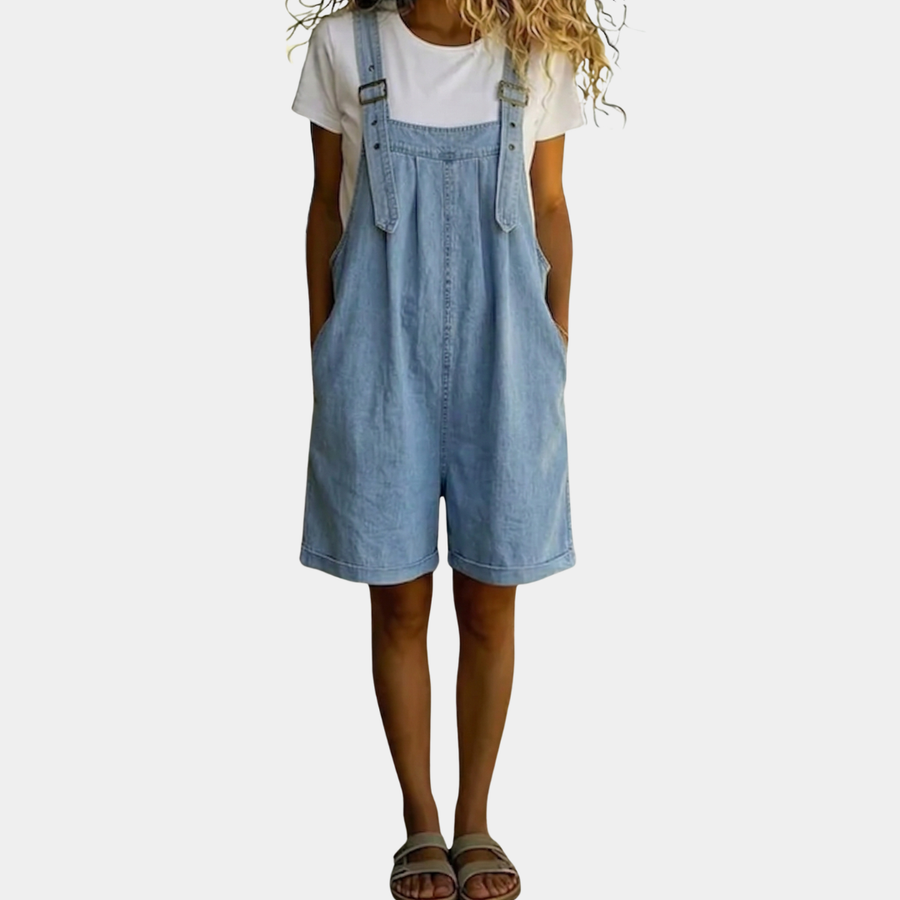 Harlow | Denim Short Overalls