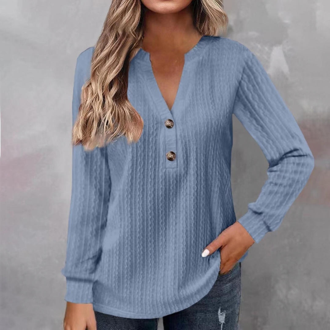 Noelle | Textured Button Top