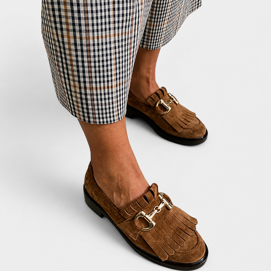 Fleur | Brown Round Moccasins