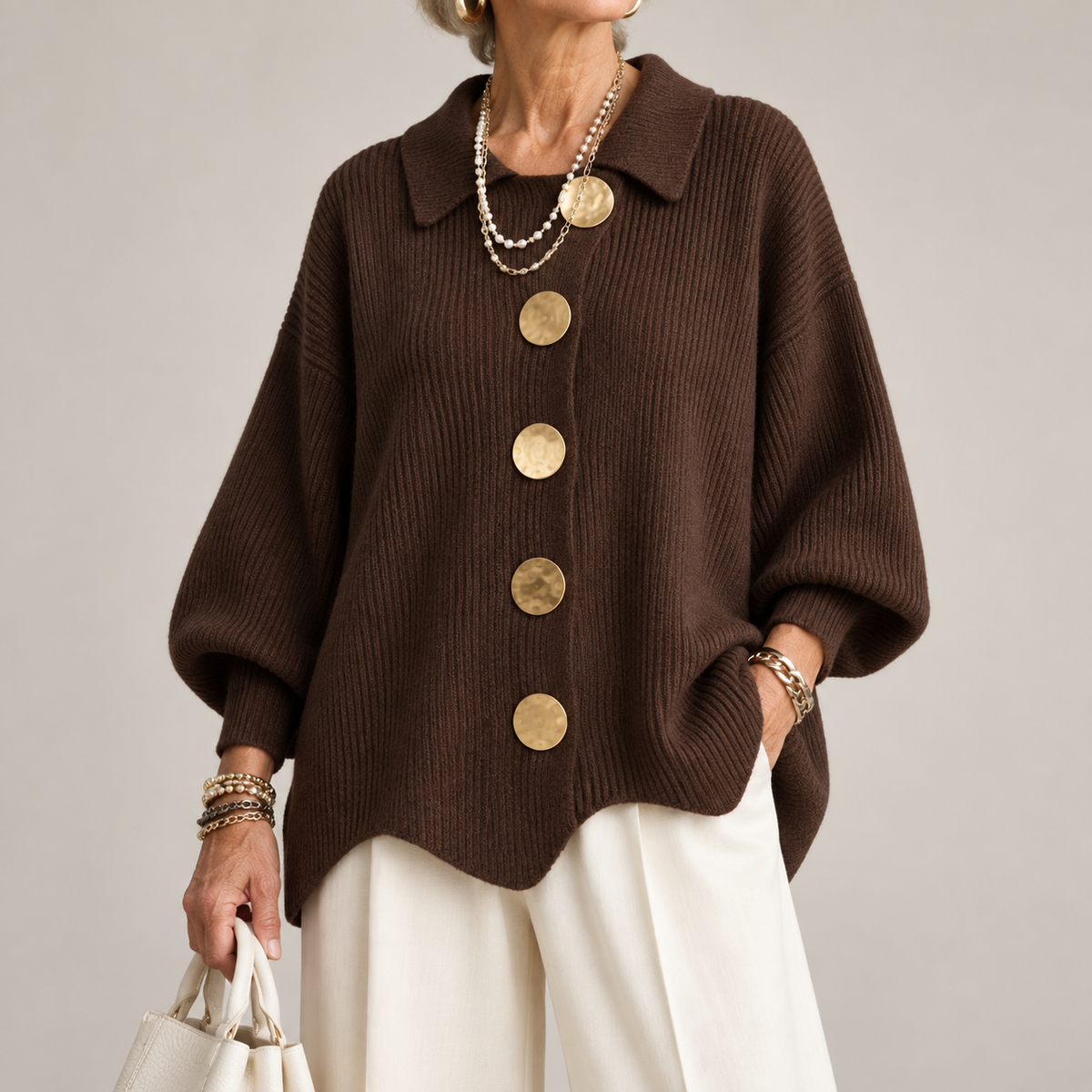 Ardelle | Oversized Collared Cardigan