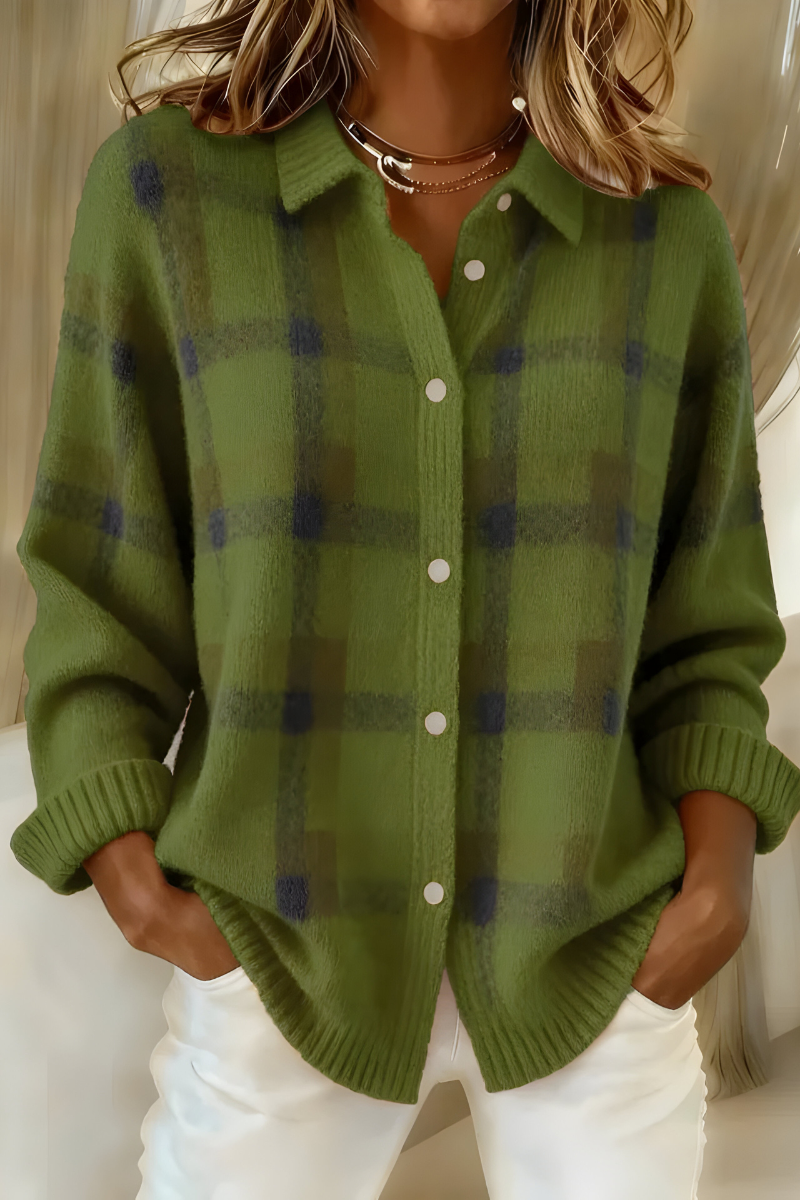 Gigliola | Plaid Knit Cardigan