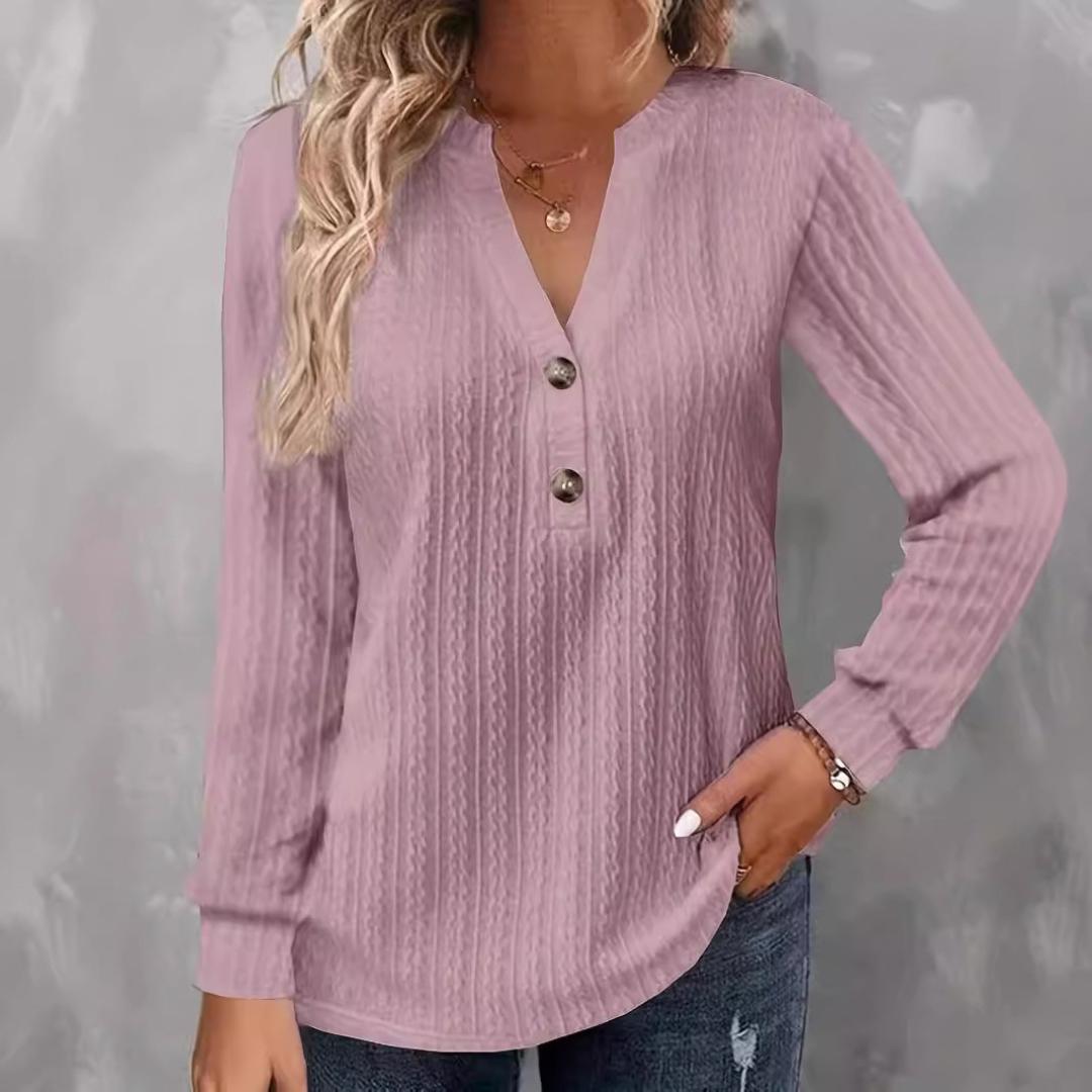 Noelle | Textured Button Top