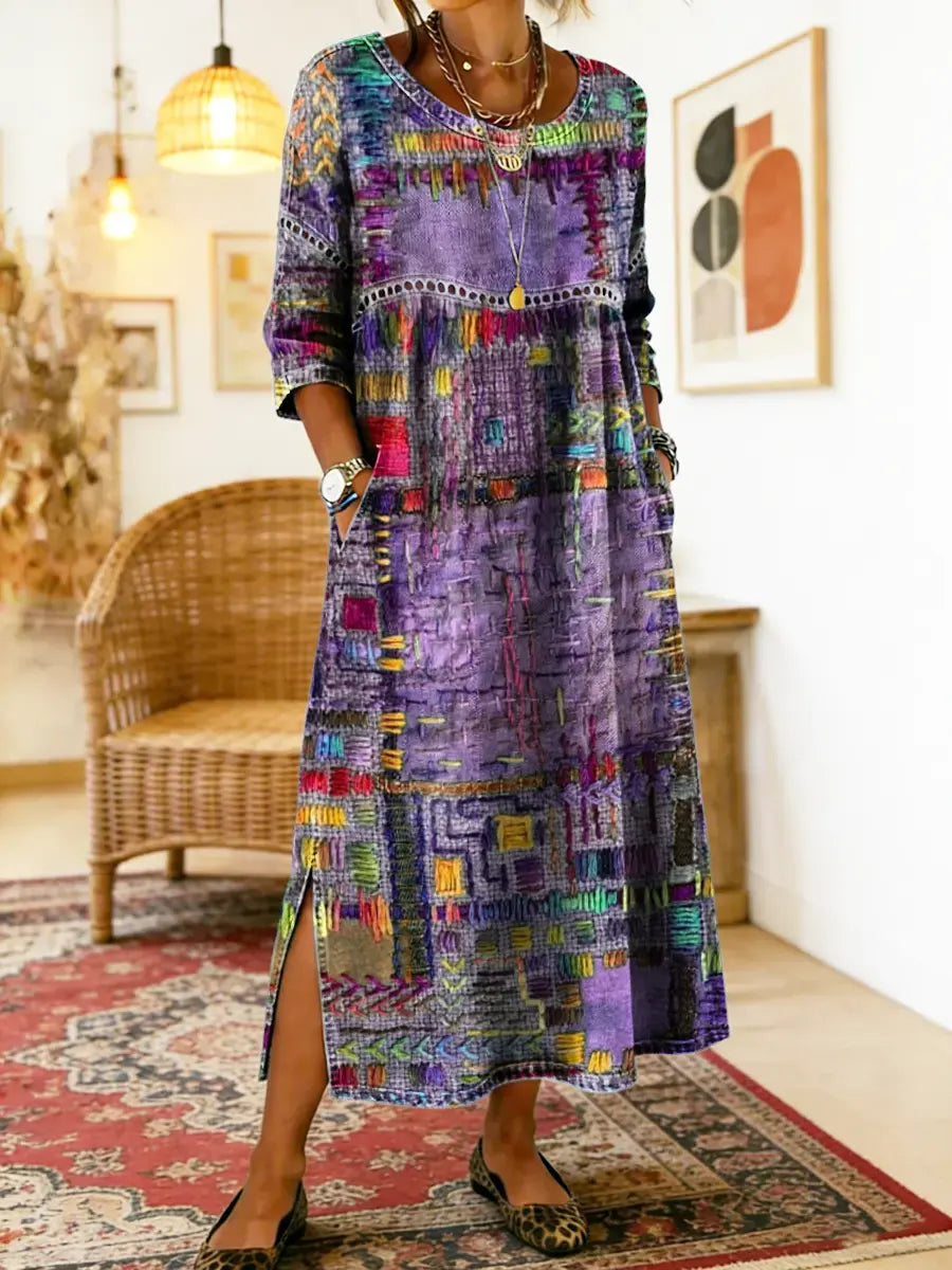 Alina | Ethnic Patchwork Maxi Dress