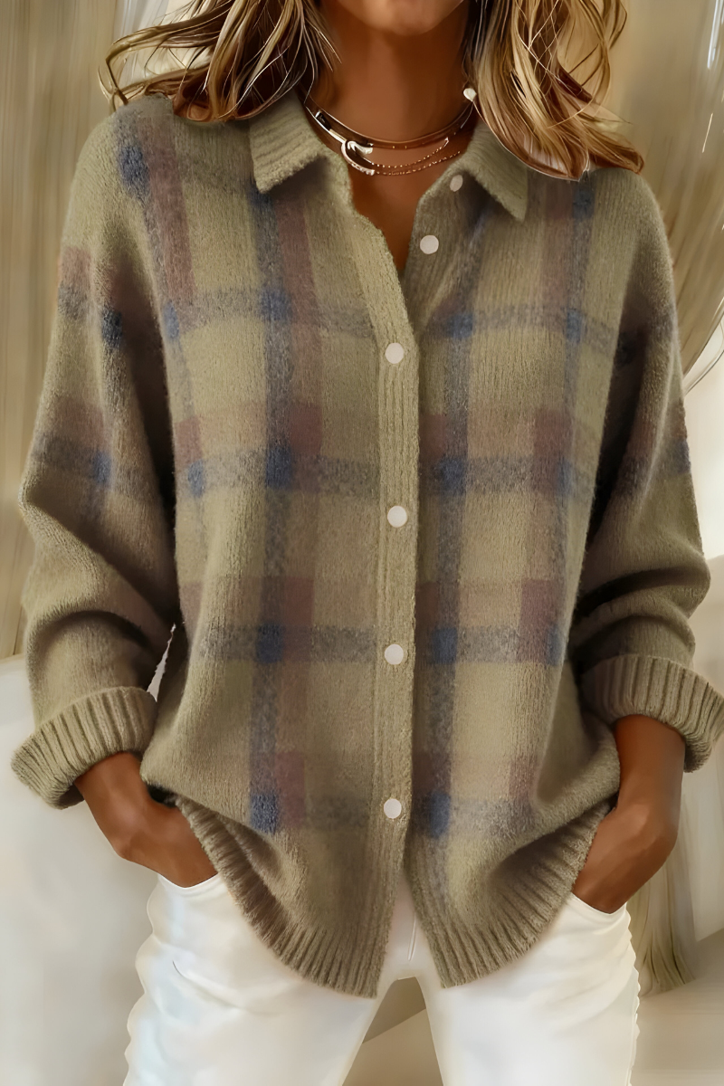 Gigliola | Plaid Knit Cardigan