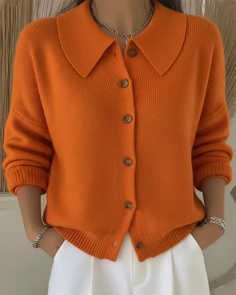 Marisa | Knit Cardigan with Shirt Collar