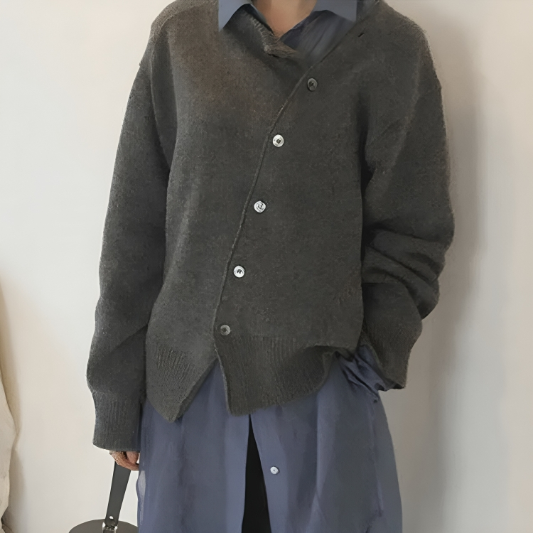 Elena | Asymmetric Button Cardigan