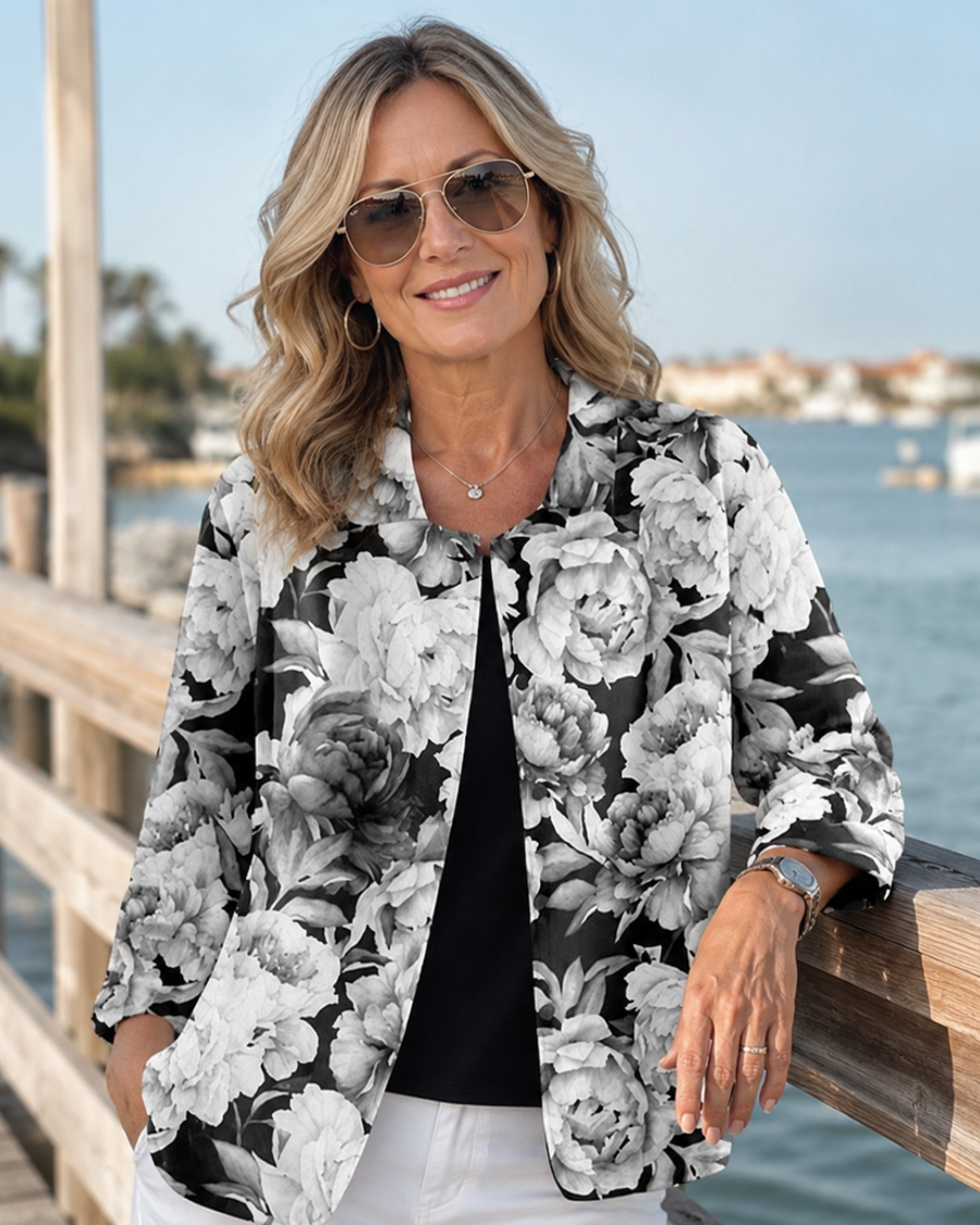 Leontina | Engraved Peony Blouse