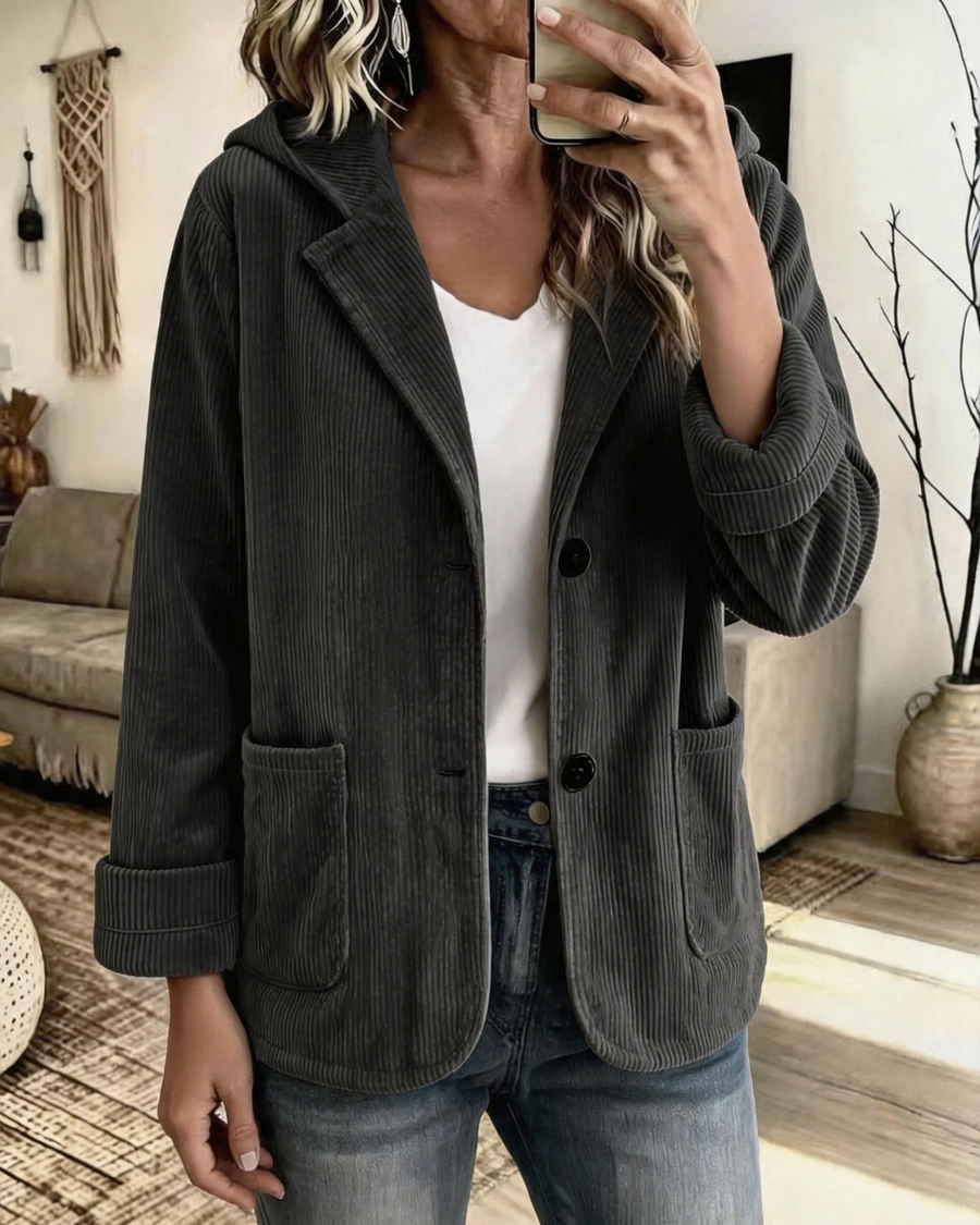 Brooke | Ribbed Hooded Jacket