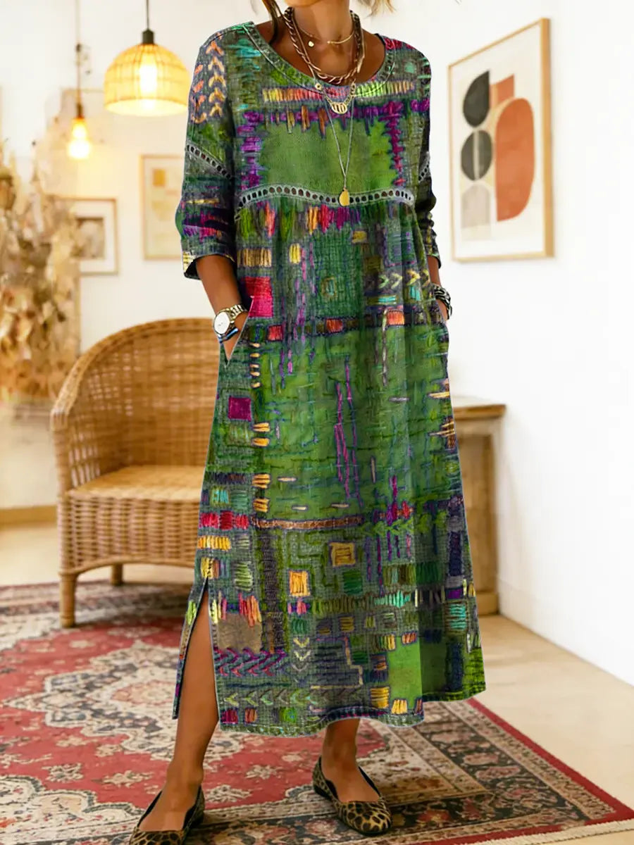 Alina | Ethnic Patchwork Maxi Dress