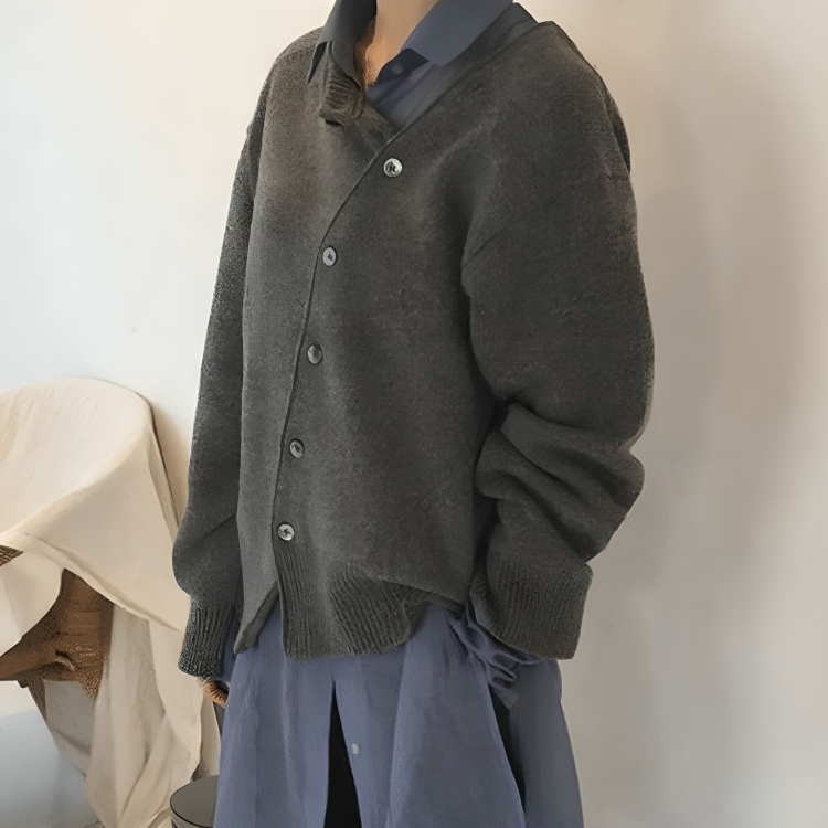 Elena | Asymmetric Button Cardigan