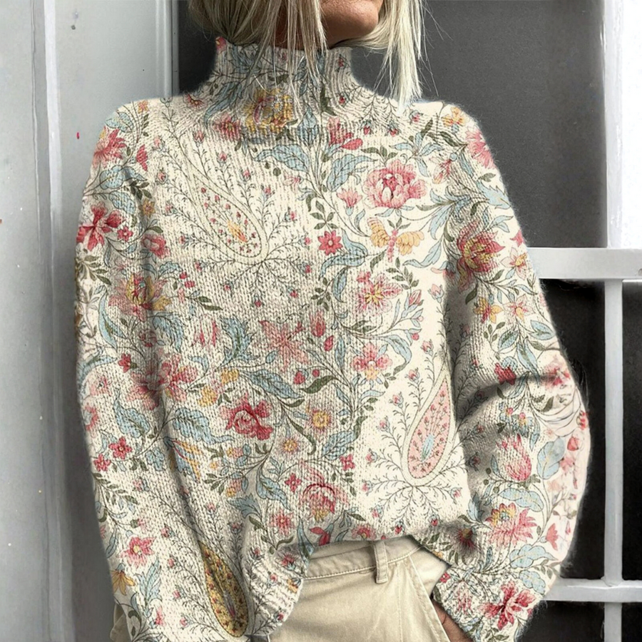 Alice | Vintage Paisley Turtleneck Sweater