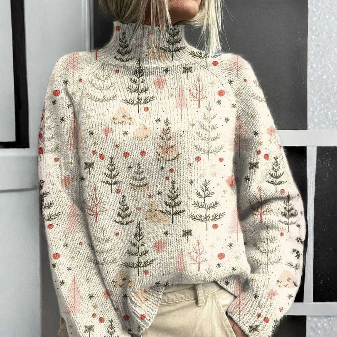 Aubrey | Christmas Tree Turtleneck Sweater