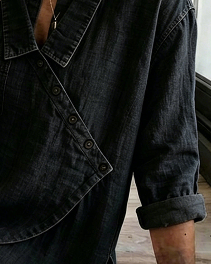 Veronica | Denim Button Up Blouse